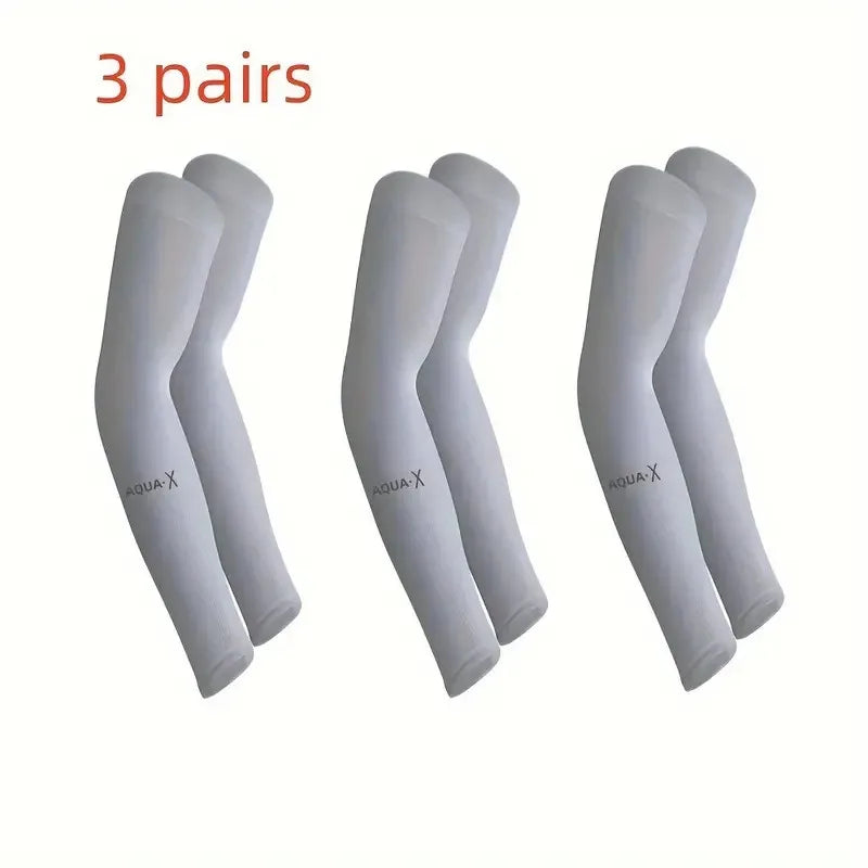 3 Pair of Breathable Sun Protection Sports Sleeves.