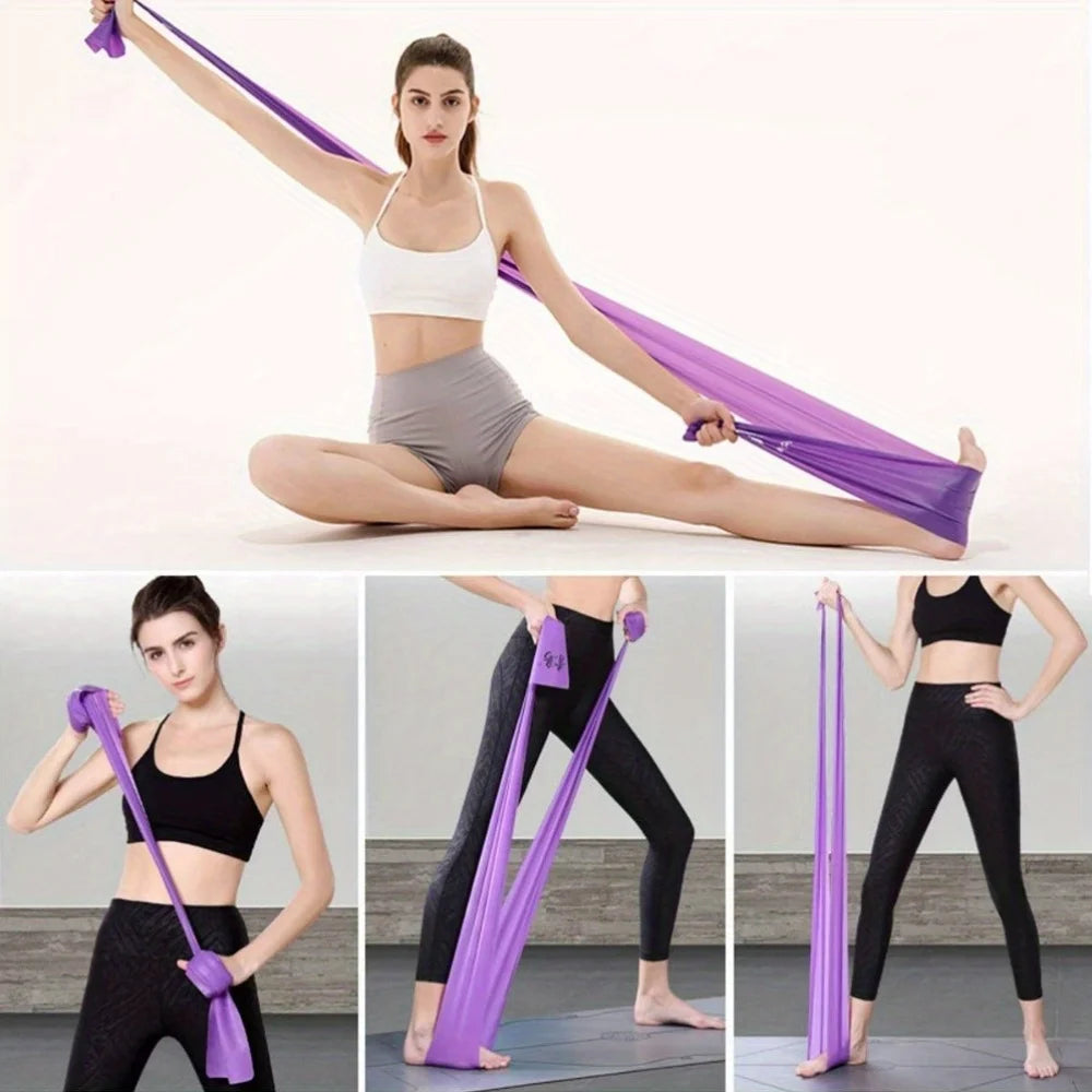 Three sets of yoga resistance bands.