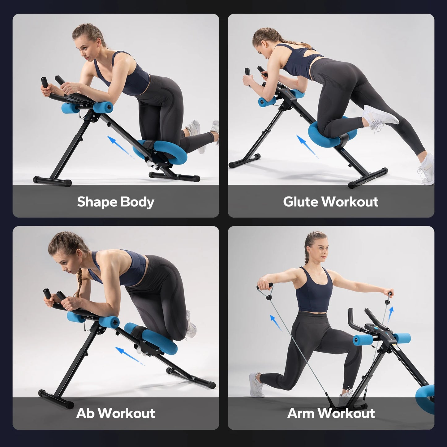 Ab Machine Adjustable Trainer Workout Foldable.