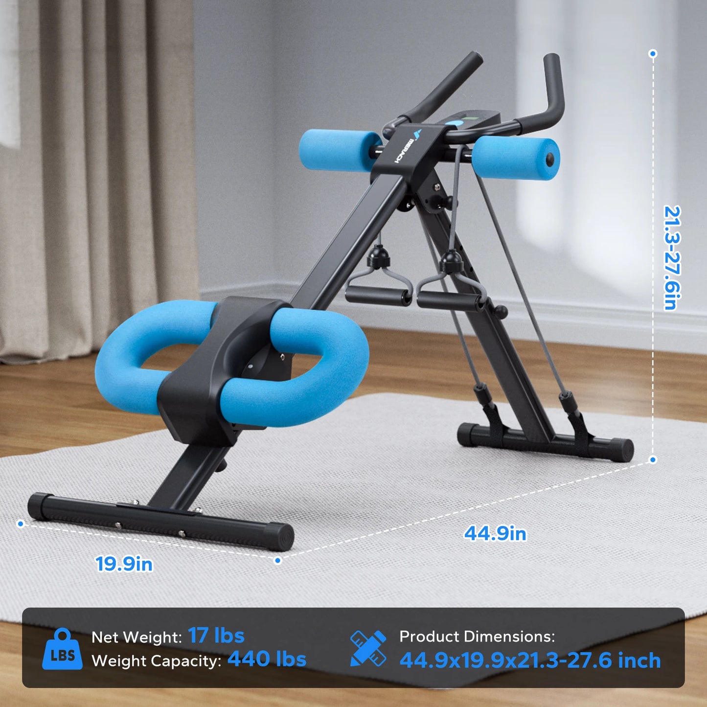 Ab Machine Adjustable Trainer Workout Foldable.