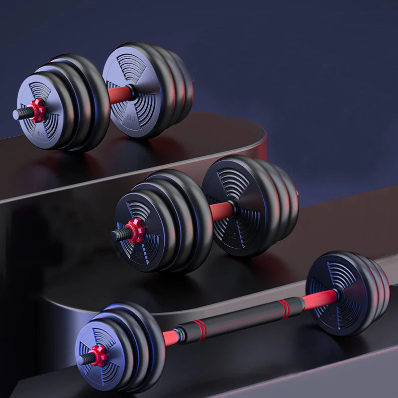 Adjustable Dumbbell to Barbell Set, Anti-Slip Grip.