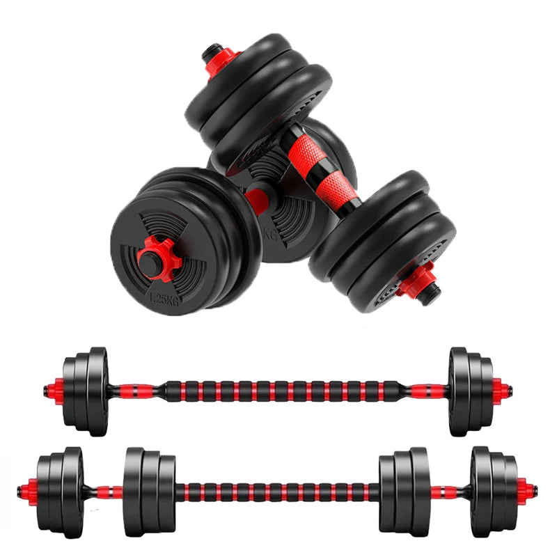Adjustable Dumbbell to Barbell Set, Anti-Slip Grip.