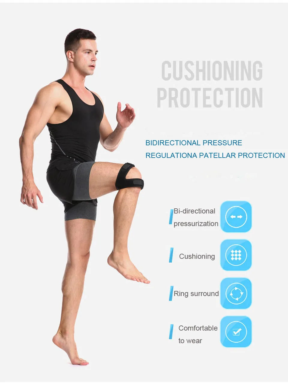 Pressurized Knee Wrap Sleeve Support  Braces Bandage.
