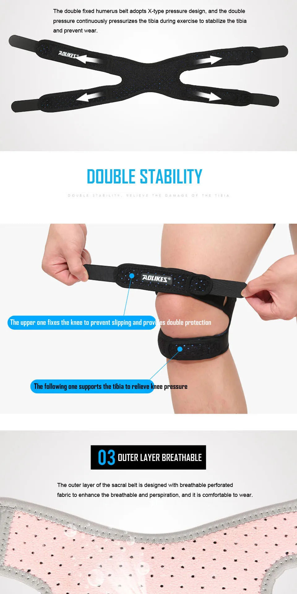 Pressurized Knee Wrap Sleeve Support  Braces Bandage.