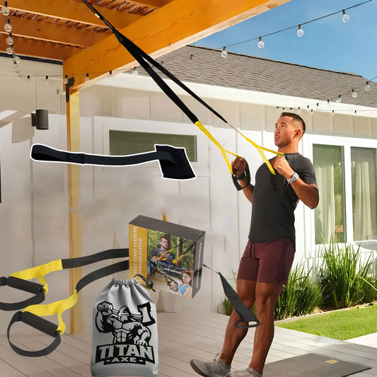 Suspended Training Belt with Bungee Storage Bag.