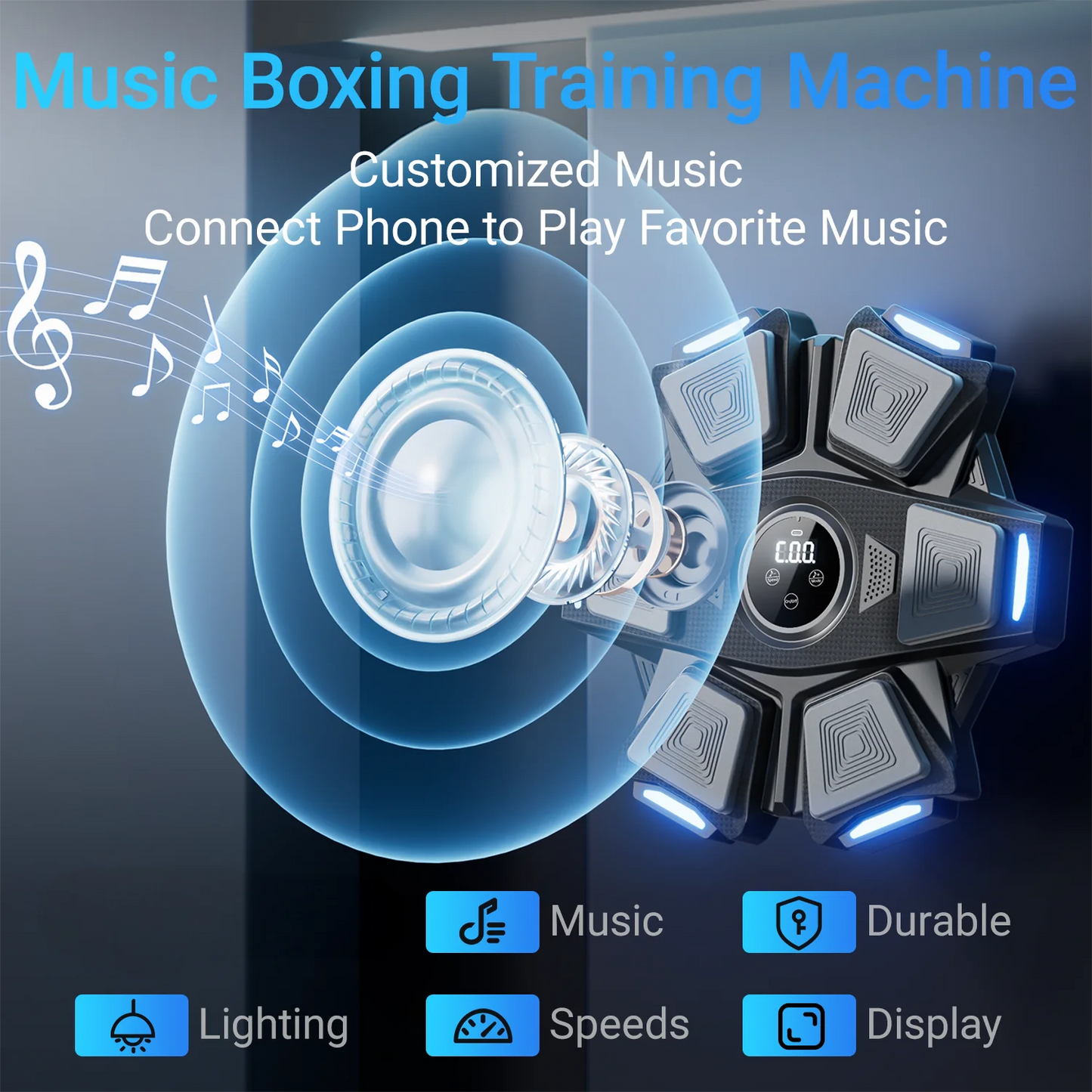 Musical boxing machine, suitable for both adults & child.