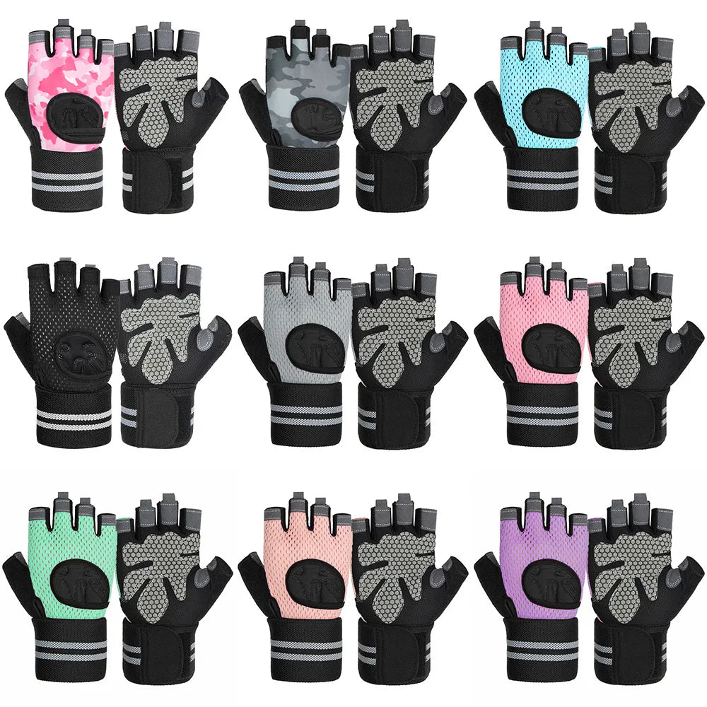 Anti Slip Shock Breathable Half Finger Gloves.