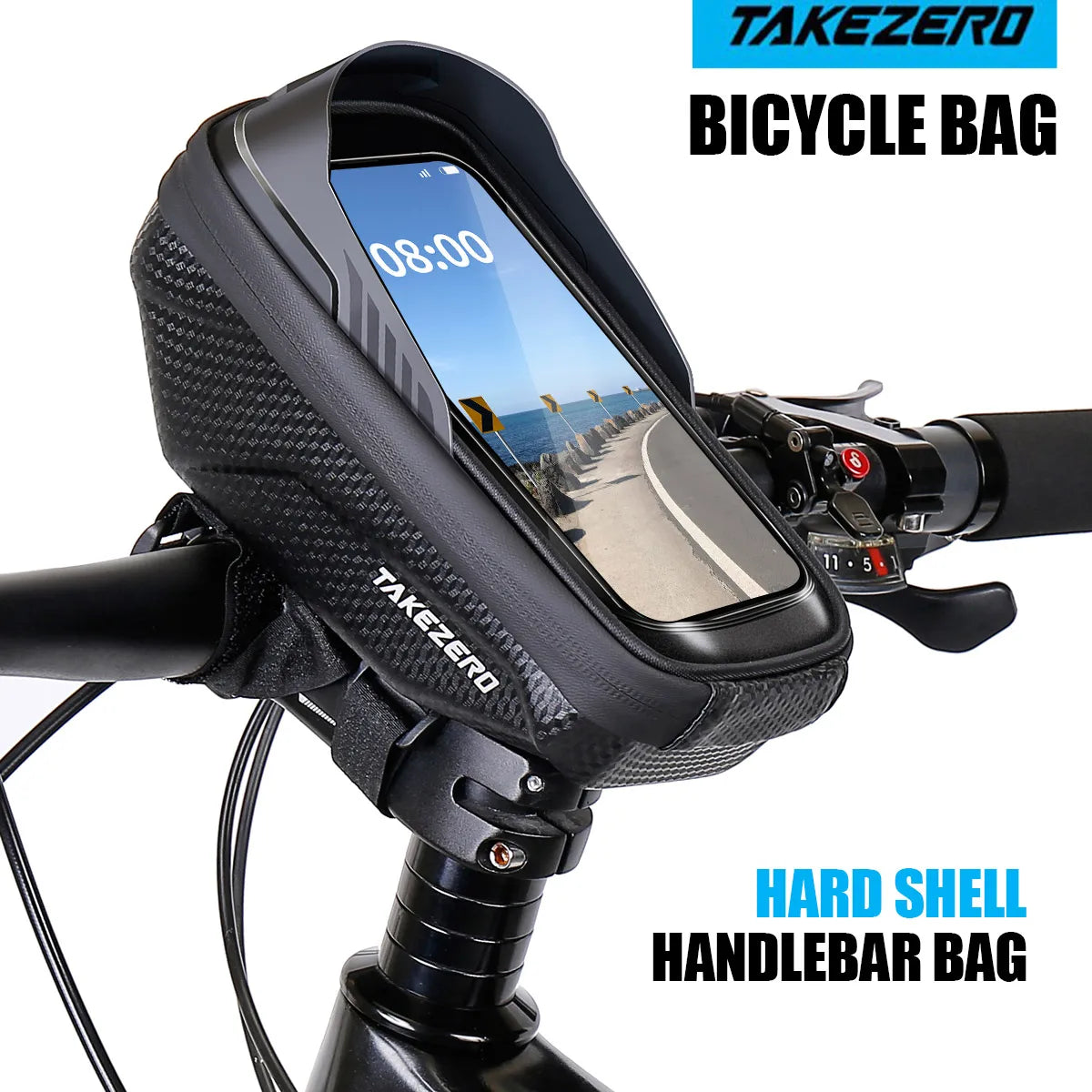 Mountain & Road Bike EVA Hard-Shell Handlebar Bag.