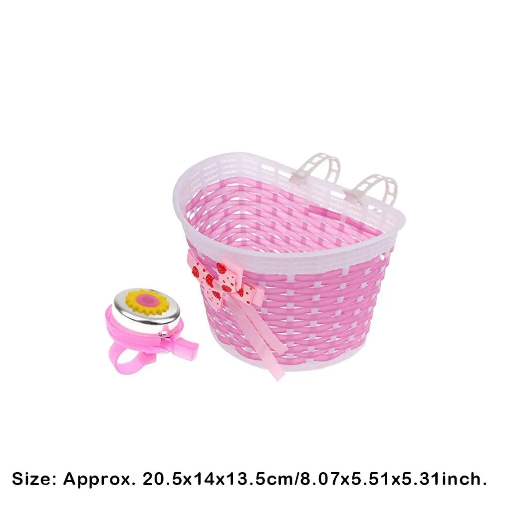 Plastic Children Bicycles Basket And Bell Portable.