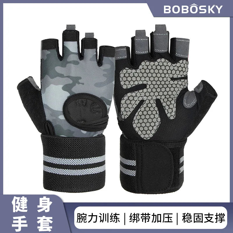 Anti Slip Shock Breathable Half Finger Gloves.