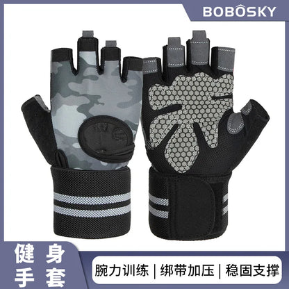 Anti Slip Shock Breathable Half Finger Gloves.