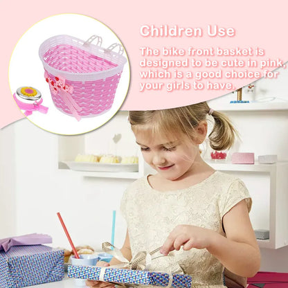 Plastic Children Bicycles Basket And Bell Portable.