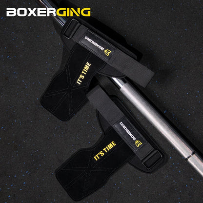 Cowhide Gym Gloves Grips Anti-Skid Weight Belt.