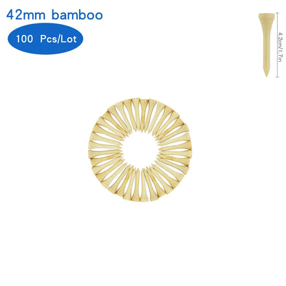 100 Pcs Golf Tees 4 Sizes Wooden Bamboo.