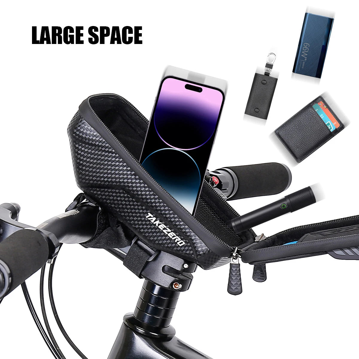 Mountain & Road Bike EVA Hard-Shell Handlebar Bag.