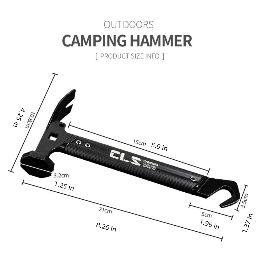 Mini Tent Hammer, Stainless Steel Aluminum.