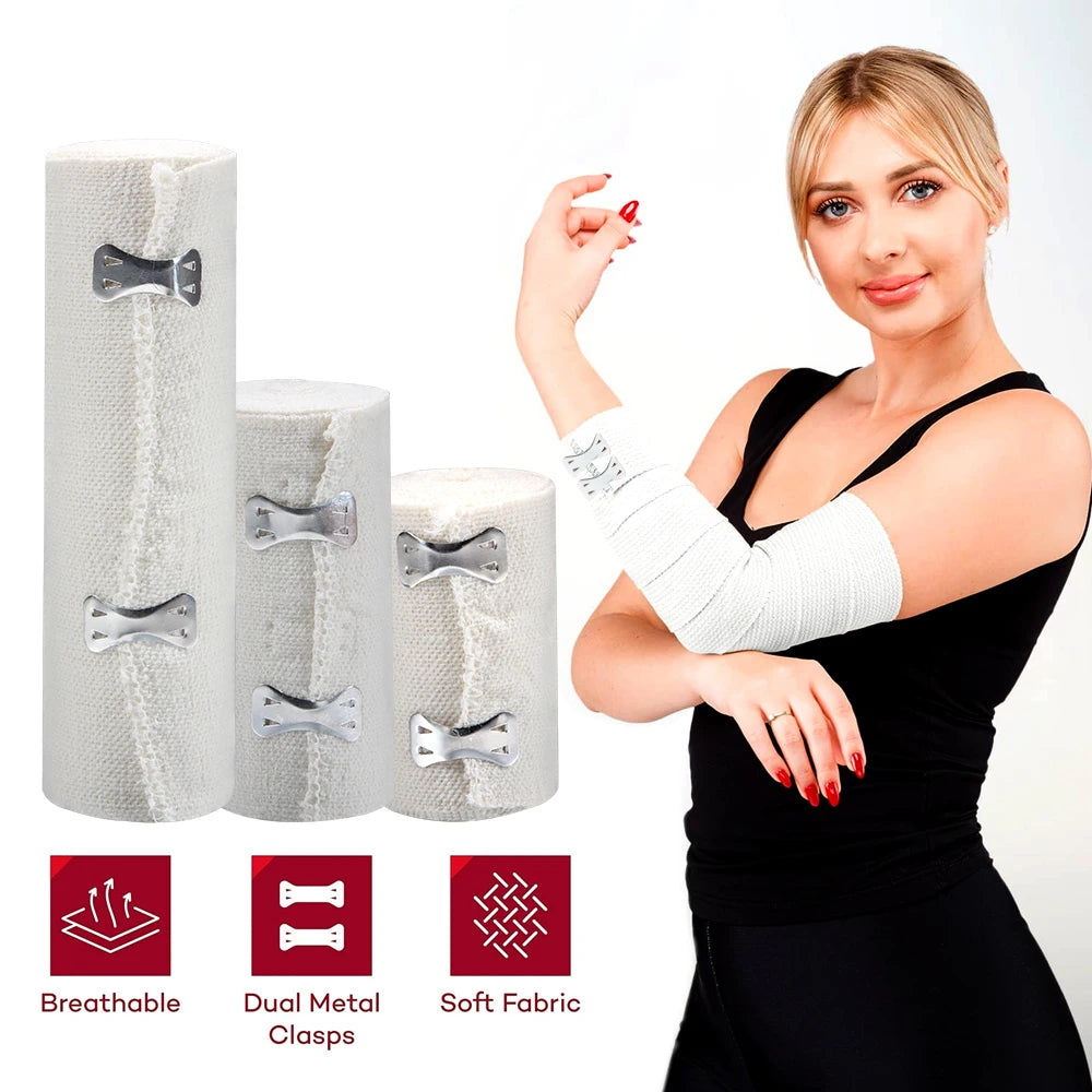 1 Roll Elastic Bandage Wrap, Stretch Compression Bandage.