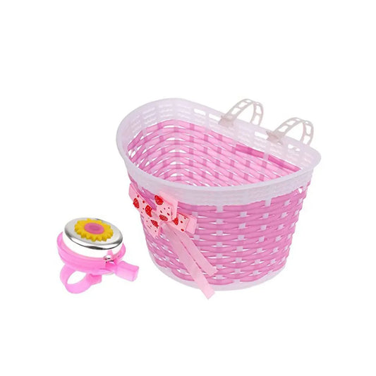 Plastic Children Bicycles Basket And Bell Portable.