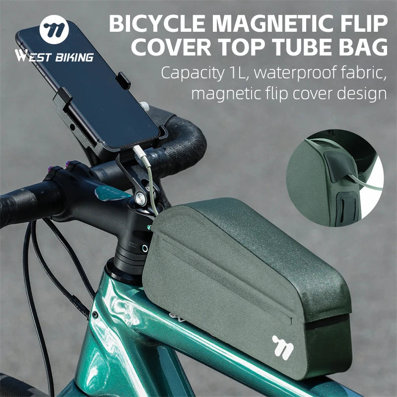 Waterproof Bicycle Top Tube Bag With Bolt and Belt.