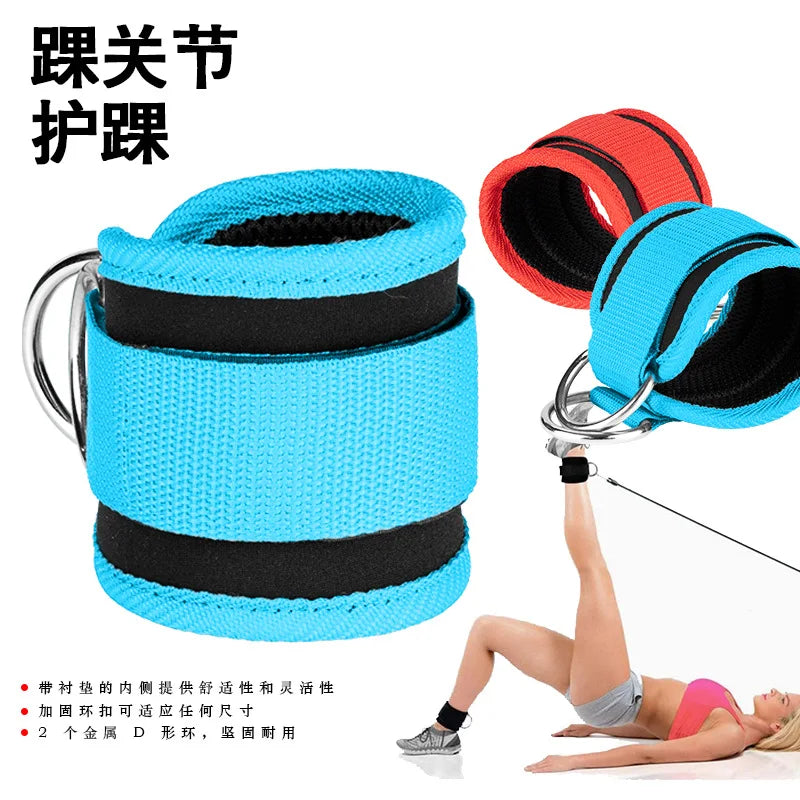Gym Ankle Straps Double D-Ring Neoprene Padded.