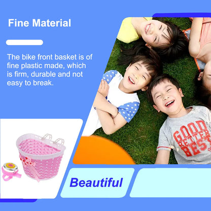 Plastic Children Bicycles Basket And Bell Portable.