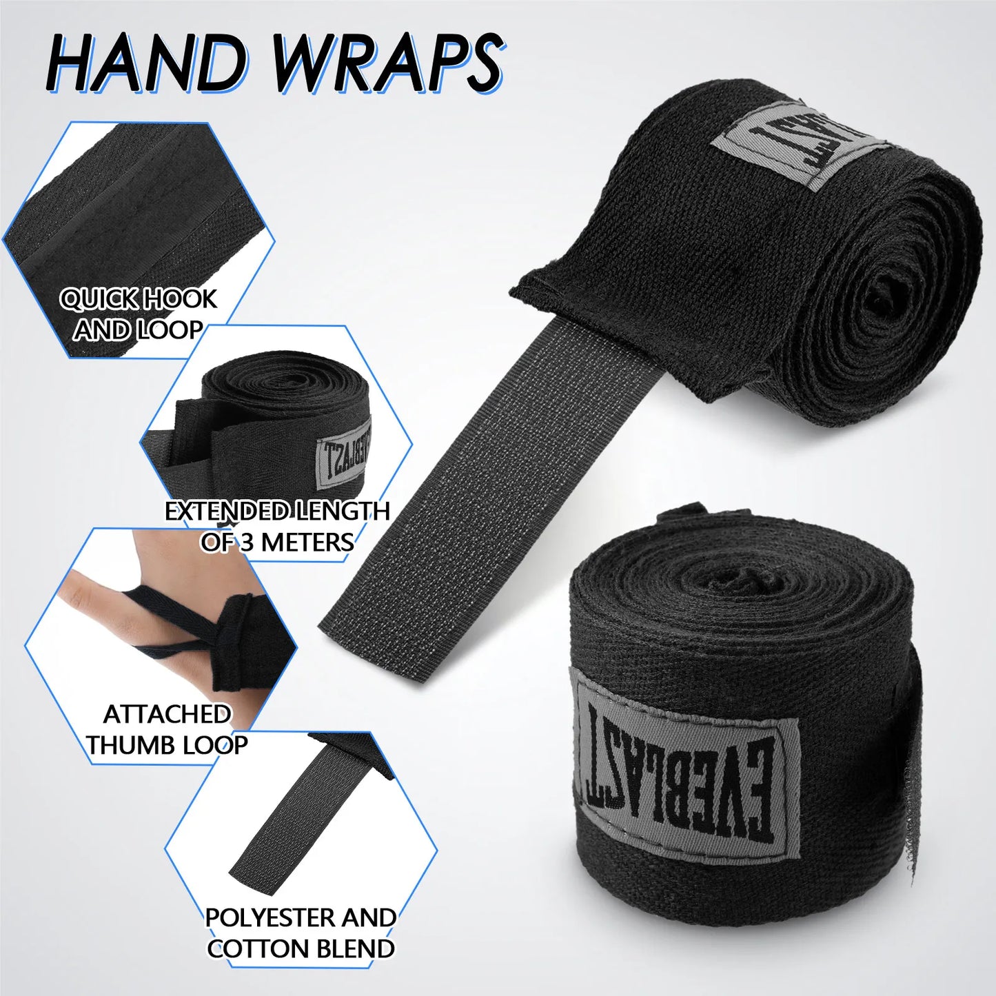 Cotton Boxing Bandages  Soft & Elastic Hand Wraps.