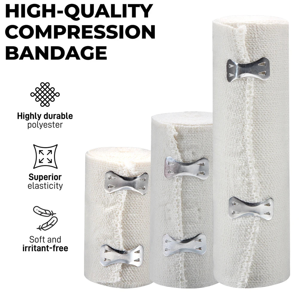 1 Roll Elastic Bandage Wrap, Stretch Compression Bandage.