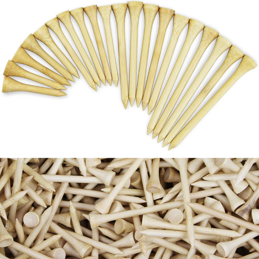 100 Pcs Golf Tees 4 Sizes Wooden Bamboo.