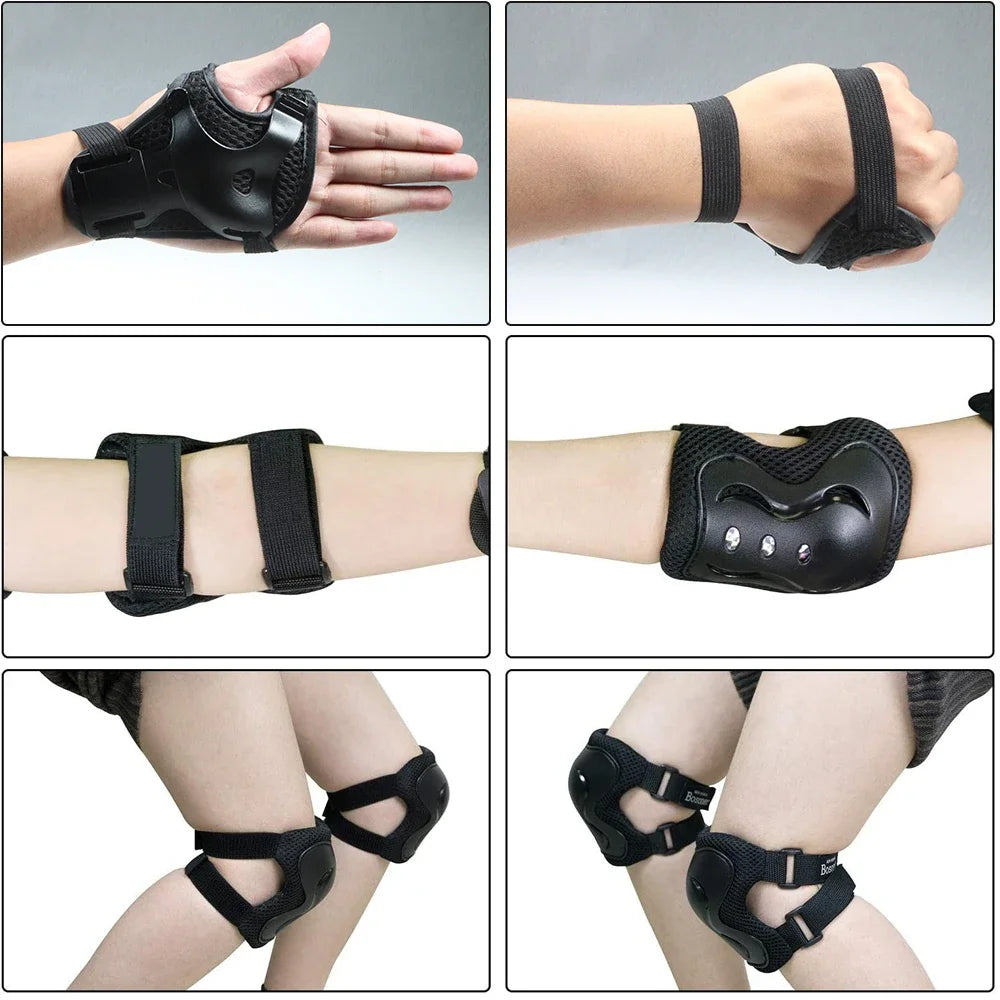 7Pcs/Set Girls Boys 3-10yrs Kids Bike Helmet.