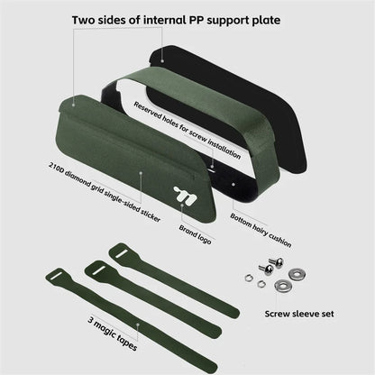 Waterproof Bicycle Top Tube Bag With Bolt and Belt.