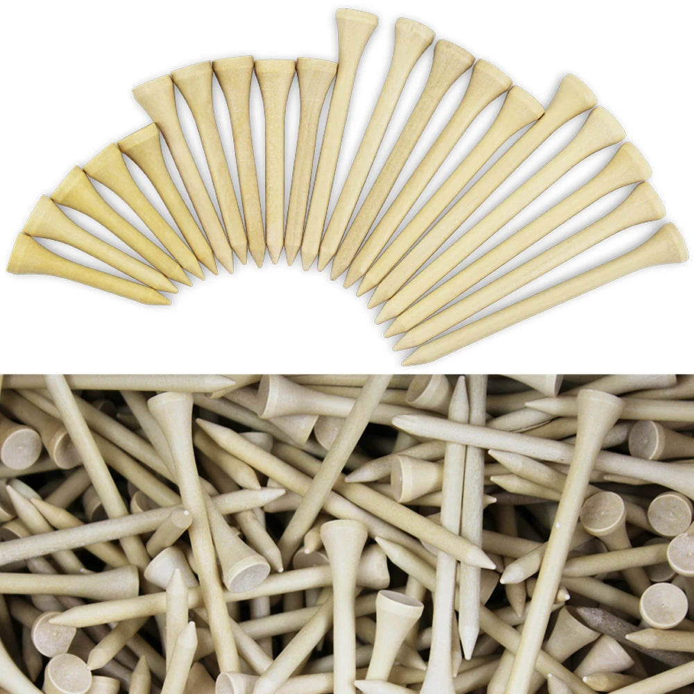 100 Pcs Golf Tees 4 Sizes Wooden Bamboo.
