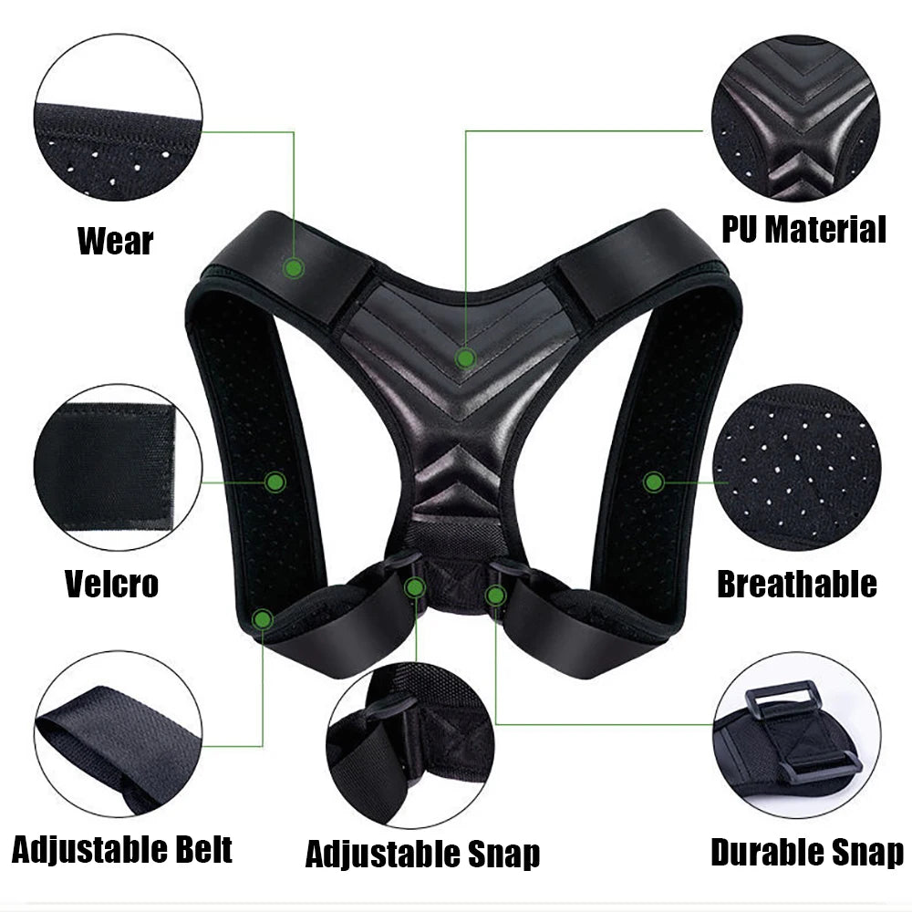 Back Corrector Adjustable Neck Brace Training Equipment.