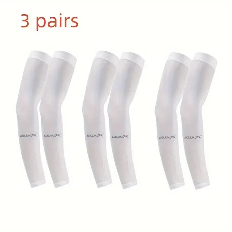 3 Pair of Breathable Sun Protection Sports Sleeves.