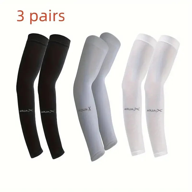 3 Pair of Breathable Sun Protection Sports Sleeves.