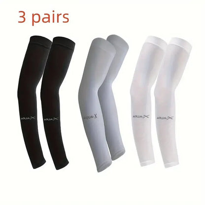 3 Pair of Breathable Sun Protection Sports Sleeves.