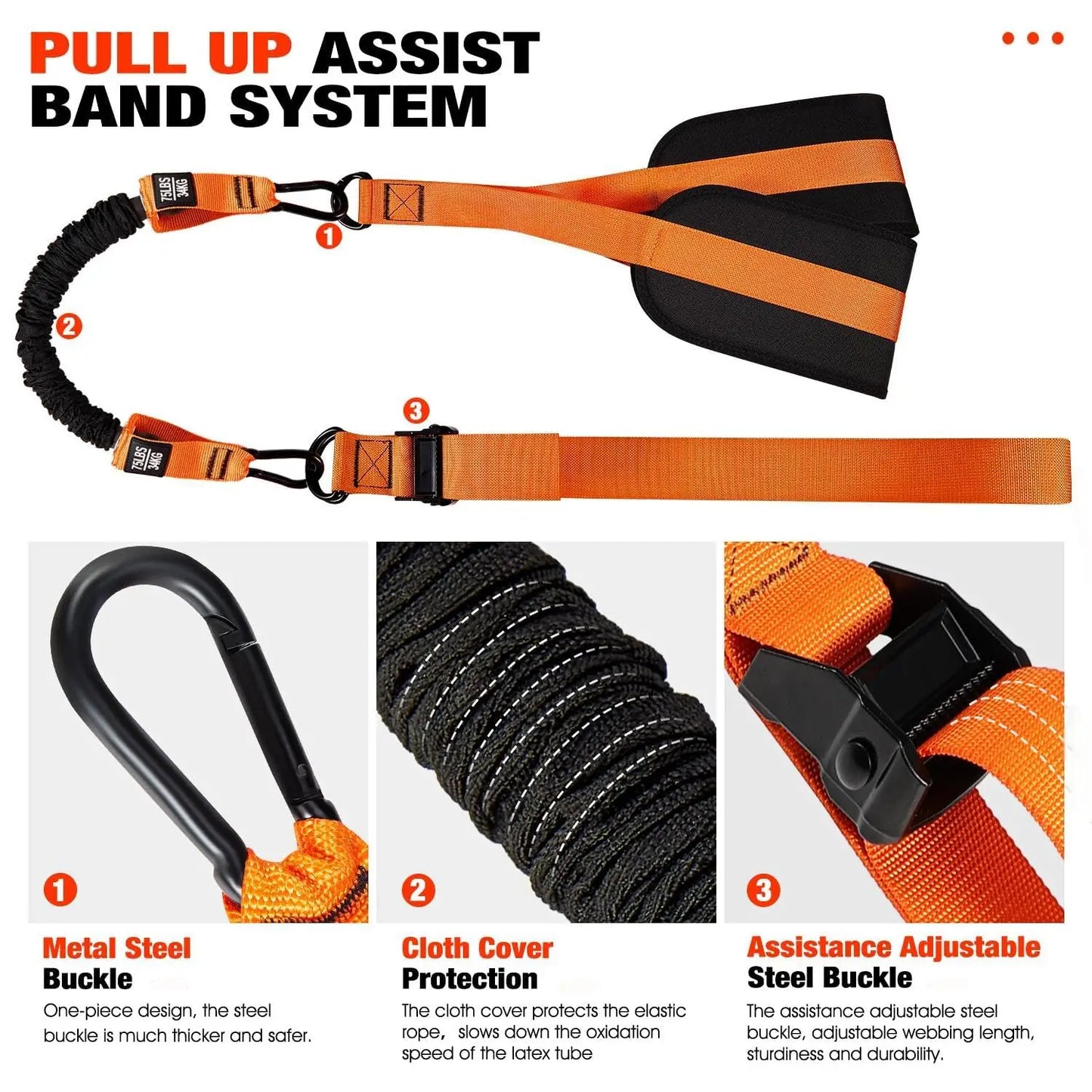 Pull Up Assistance Bands, Heavy Duty Resistance.
