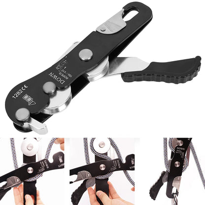 Climbing Descender Self braking Stop Rope Clamp.