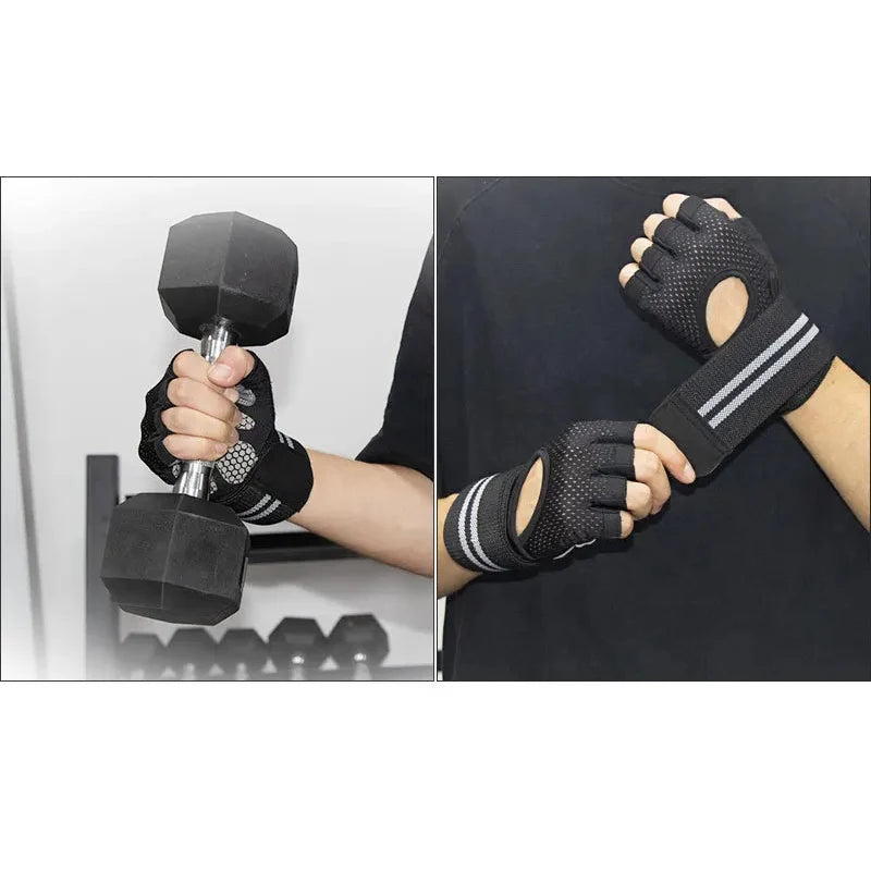 Anti Slip Shock Breathable Half Finger Gloves.