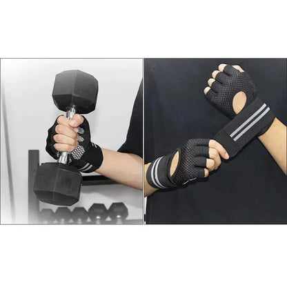 Anti Slip Shock Breathable Half Finger Gloves.