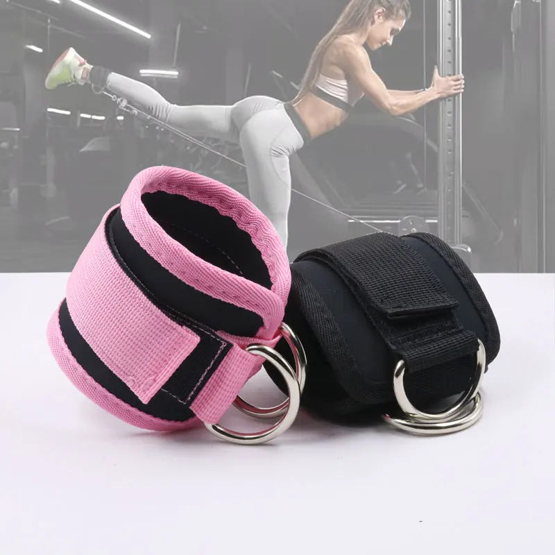 Gym Ankle Straps Double D-Ring Neoprene Padded.