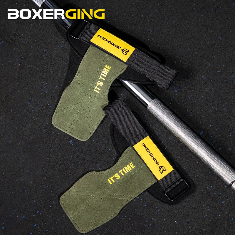 Cowhide Gym Gloves Grips Anti-Skid Weight Belt.