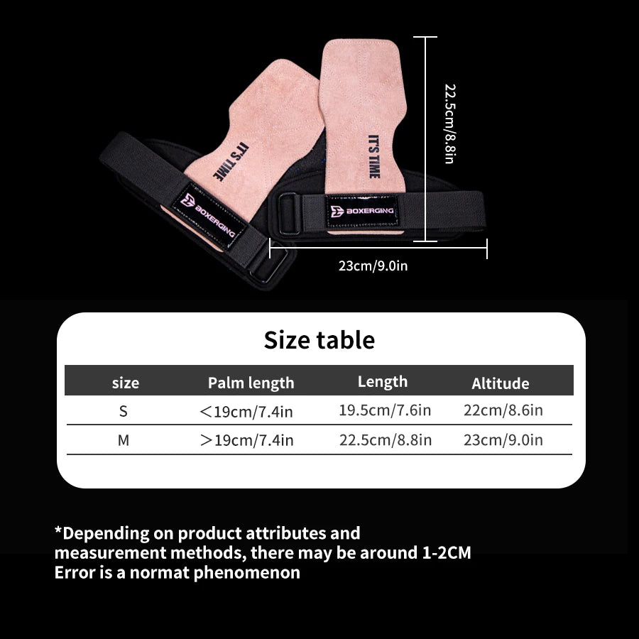 Cowhide Gym Gloves Grips Anti-Skid Weight Belt.